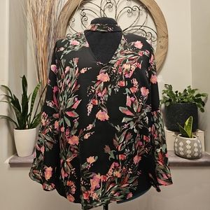 Easy Dressing! Ava Mendes By New York & Co Floral Blouse Size 2X